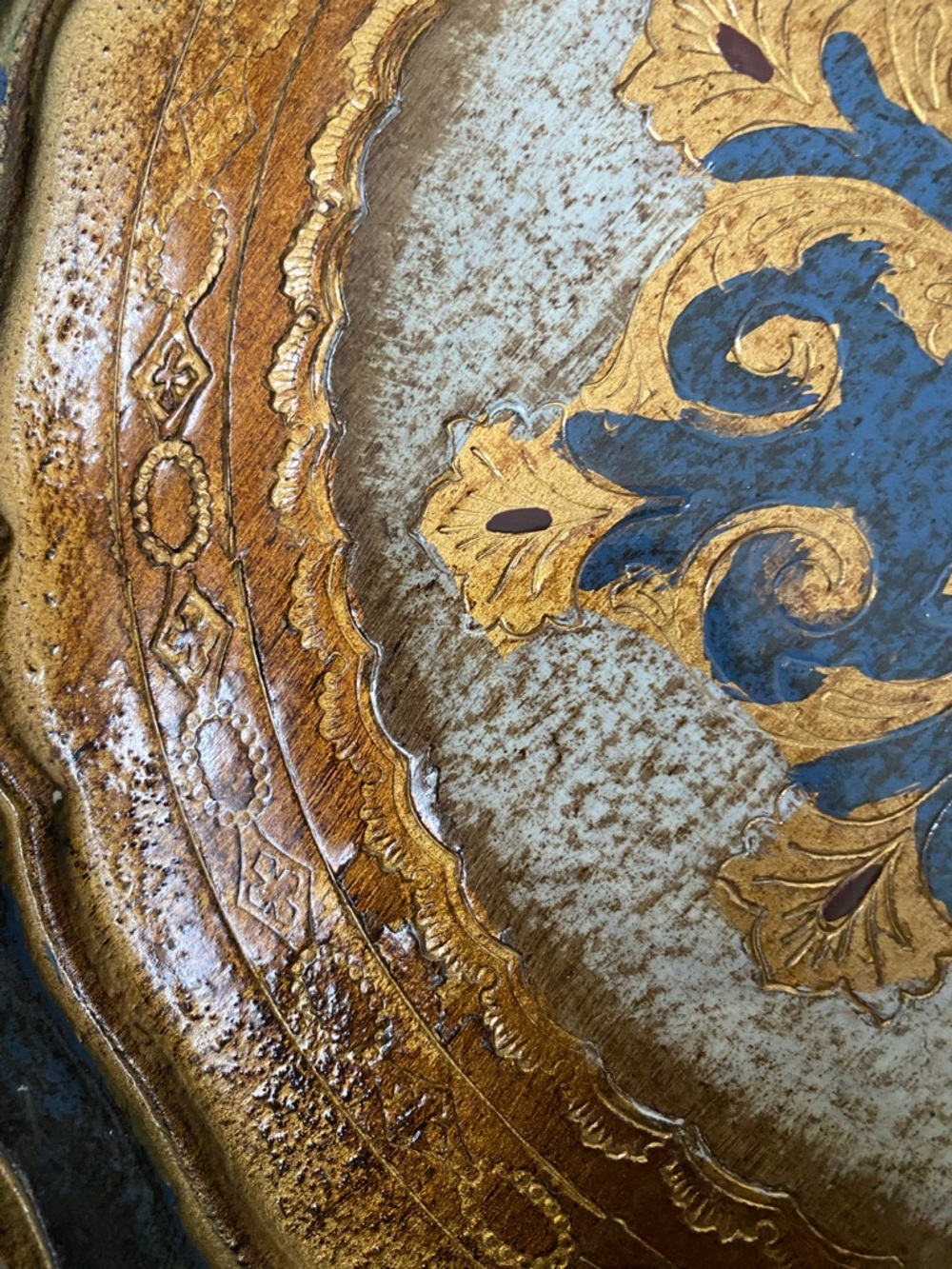 Italian Florentine Wood Trays Mid 20th Century 11 Inches - Picture 10 of 12